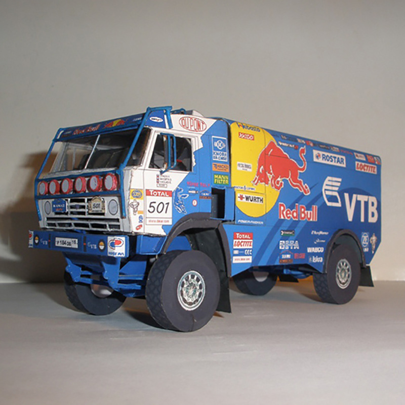 1:32 Russian Kamaz 4326-9 Truck Paper Model Dakar Rally Painting