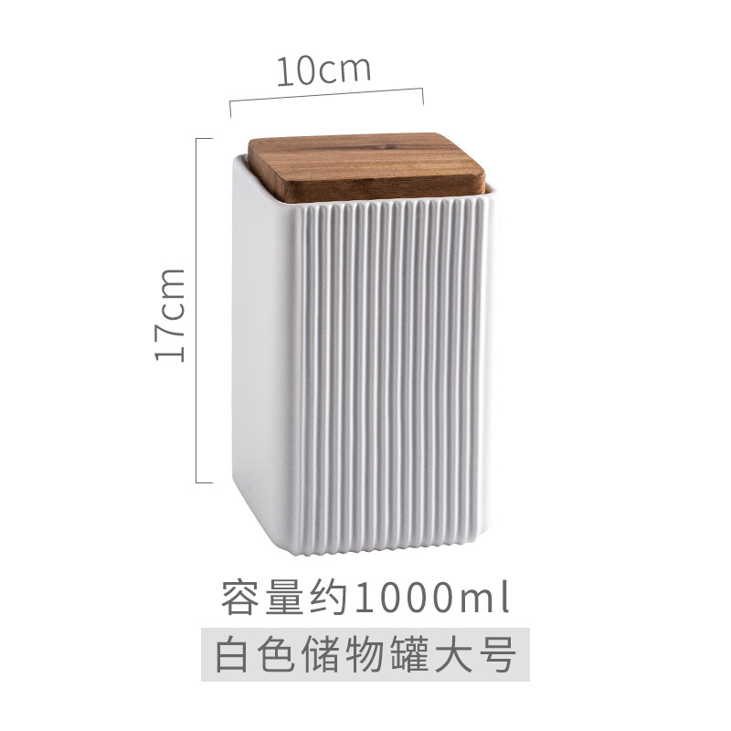 Creativo recto cuadrado hogar sellado tarro cocina multi-grano tarro de almacenamiento de cerámica tarro de té tarro