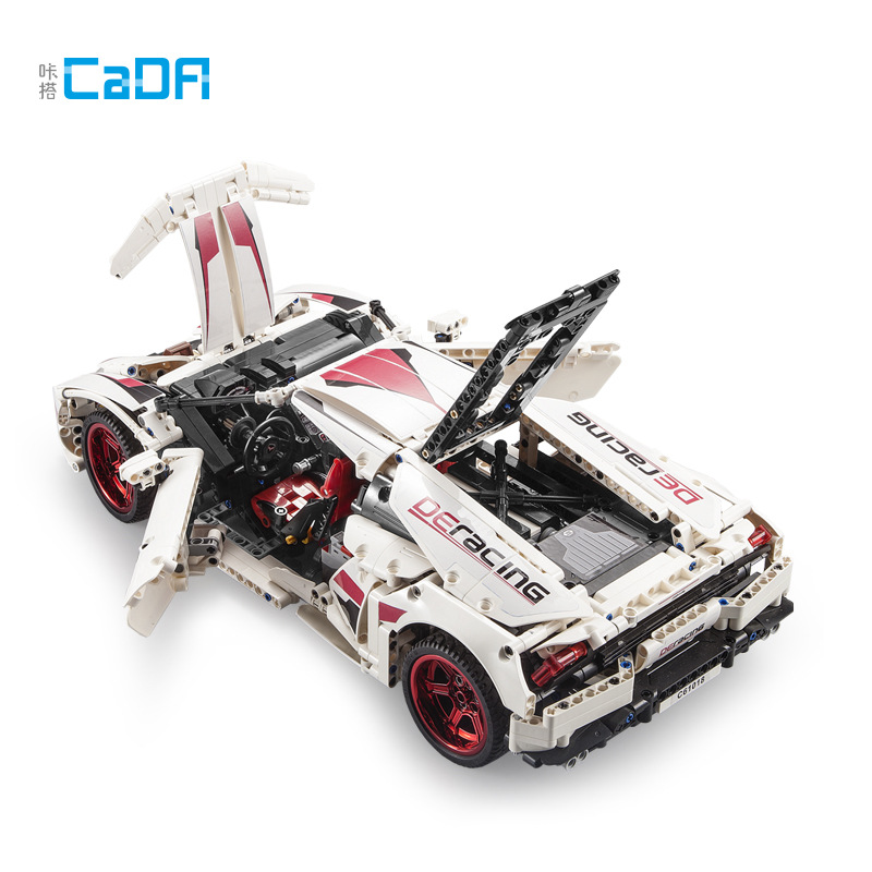 Coche deportivo de bloques de construcción con control remoto Double Eagle Lamborghini LP610, juguete educativo de ensamblaje para niños C61018, versión con control remoto.