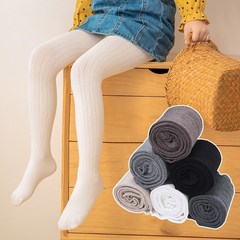 女童連褲襪春秋款精梳棉兒童打底褲豎條紋外穿洋氣白色女孩舞蹈襪