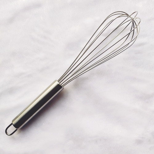Handheld egg beater egg mixer stainless steel wire cream whipper baking tool round handle cross-border