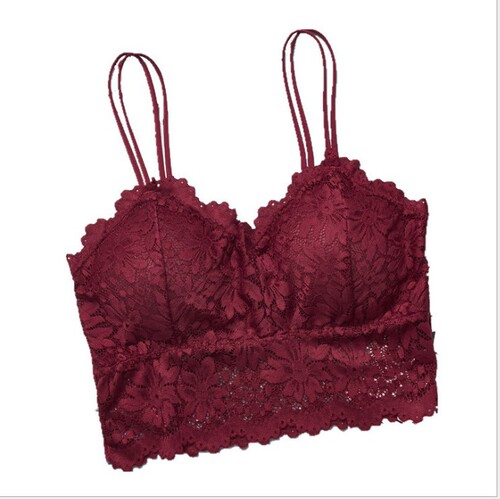 Sunflower large size lace underwear women's bottoming strap tube top double shoulder strap bra beautiful back wrap chest cross-border