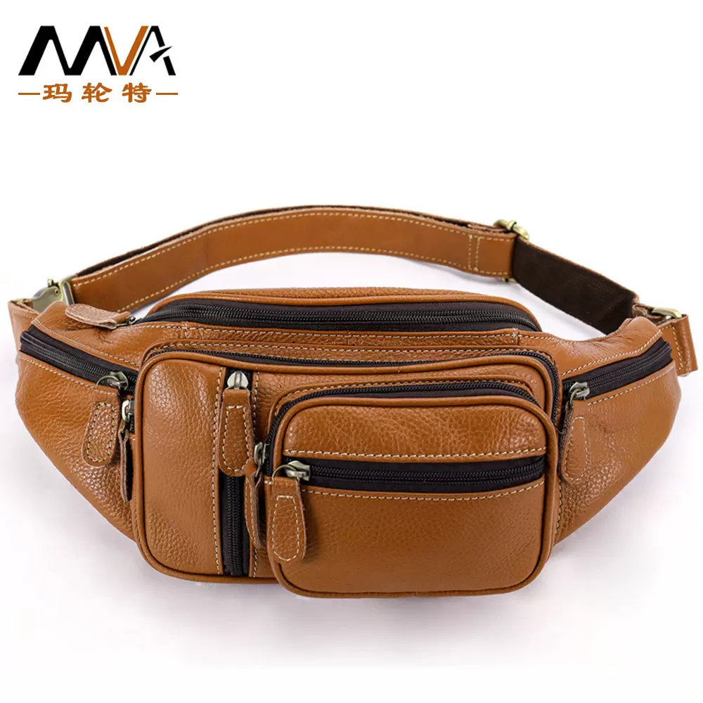 waist bags真皮男士腰包户外休闲头层牛皮斜挎胸包油蜡皮男包批发