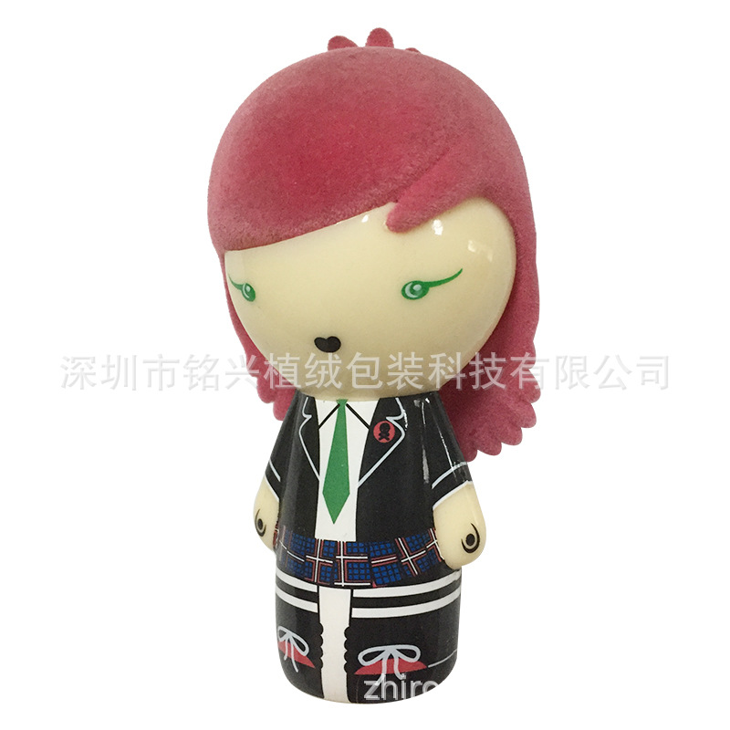 植绒工厂提供日式小玩偶芭比娃娃局部仿真头发玩具量大植绒布