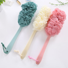 【Promotion】Large Long Handle Bath Scrub Shower Brush with Bath Flowers Bathroom Bathtub Scrub Shower Scrub