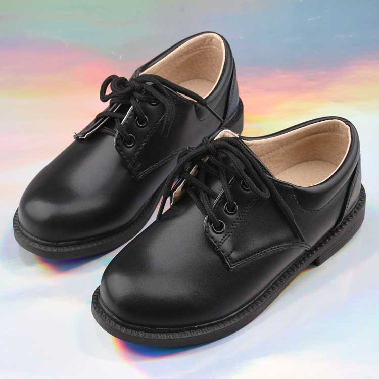 Zapatos para niños negro británico guapo ropa formal coro zapatos de estudiante niños zapatos de cuero de rendimiento medio y grandes niños pasarela mostrar Zapatos de vestir