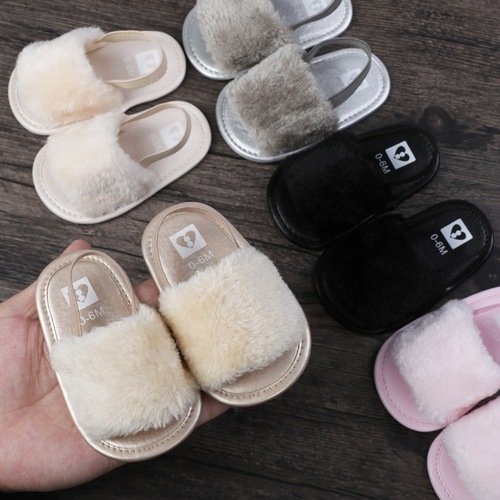 0-1 year old summer furry sandals baby shoes baby shoes baby walking shoes infant shoes dropshipping one piece
