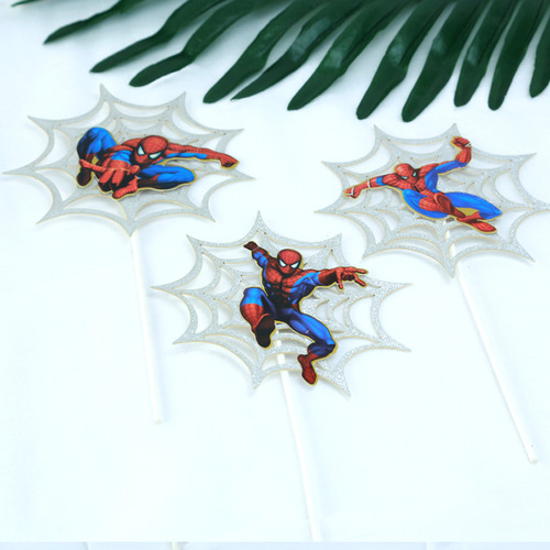 Baking cake decoration ornaments Spider web plug-in Internet celebrity birthday plug-in