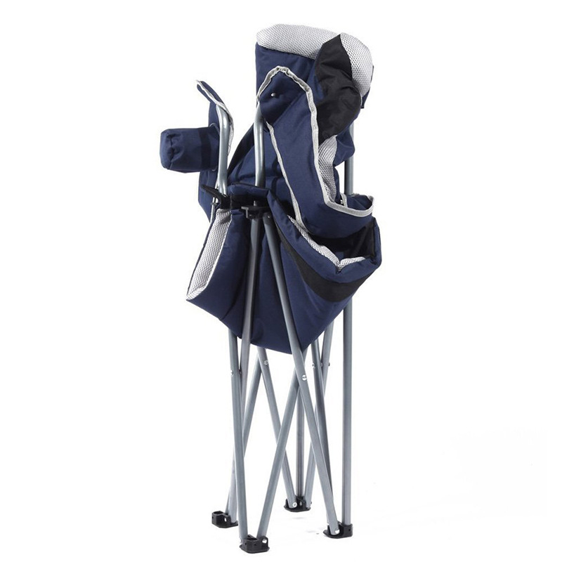 Fábrica directa moderna simple doble capa aumentando sillón de algodón portátil plegable silla de playa al aire libre silla de metal