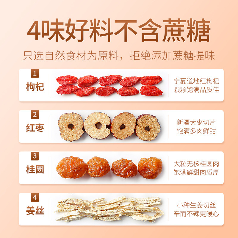 【杞里香】红枣桂圆枸杞姜丝茶120g盒装花茶叶非五宝八组合茶男肾|undefined