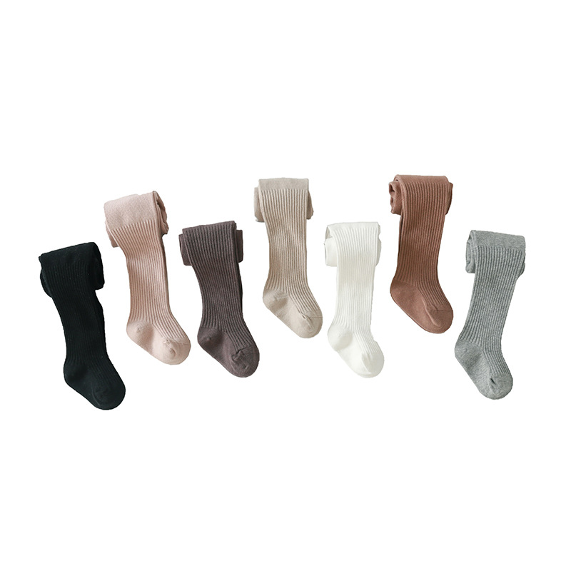 Pantimedias para niños bebé doble aguja pantimedias algodón peinado anti-pilling cosido a mano otoño cordón polainas