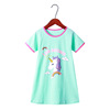 Pijama, cartoon children's skirt, family style, suitable for teen, with short sleeve, Korean style