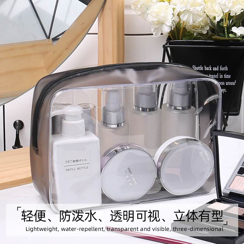 Bolsa de cosméticos transparente voltaje de PVC bolsa de almacenamiento de viaje impermeable bolsa de PVC de lavado de gran capacidad bolsa de cosméticos tridimensional