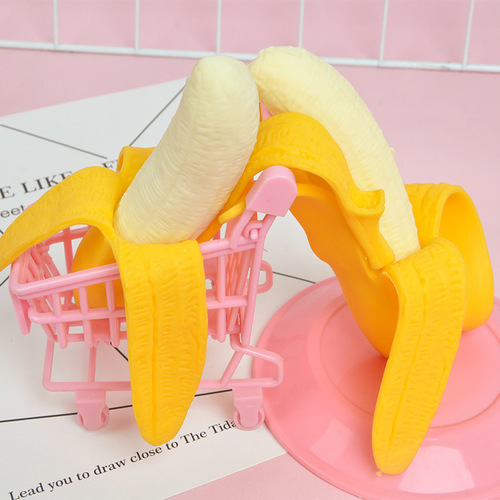Amazon Stress Reduction Simulation Banana Children's Toy Wholesale Peeling Banana Vent Fruit Toy Pinch Fun