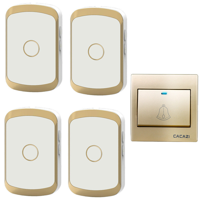 无线数码远距离遥控门铃 86大板按键 呼叫器家用门铃一拖四