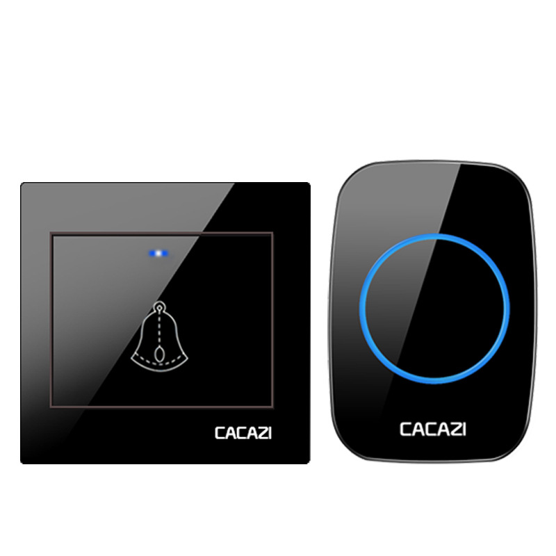 无线电子门铃 一拖一家用交流数码遥控 86线盒铃 大按钮门铃 防水