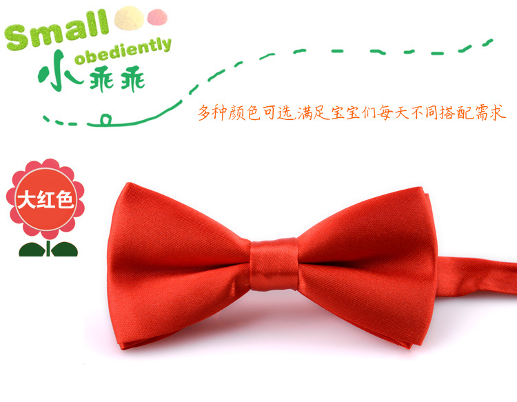 Directo de fábrica color puro pajarita masculina y femenina bebé doble arco rendimiento kindergarten color caramelo al por mayor