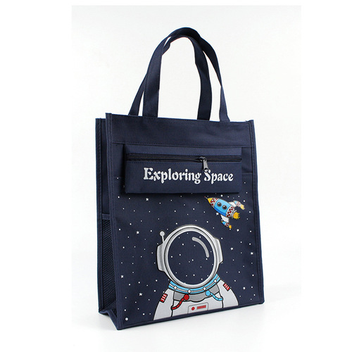 Student tutoring bag animation cartoon large-capacity pencil bag primary school student tote bag canvas nylon multi-functional tutoring bag