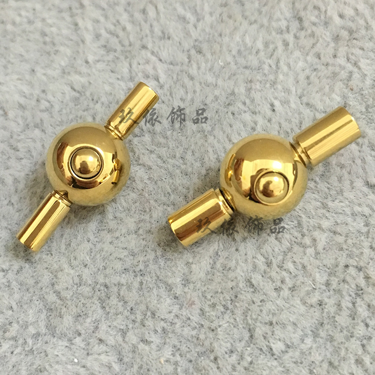 手绳连接扣圆珠按键扣圆球接头皮绳扣头手链DIY不锈钢配件