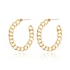 Retro metal earrings, chain, brand set, European style, simple and elegant design