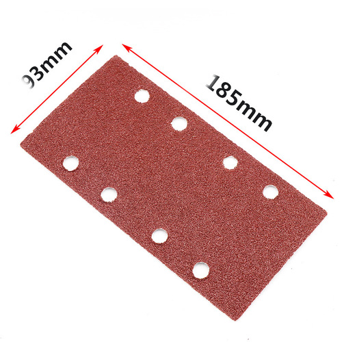 Cross-border red sand 8-hole 185*93mm rectangular velvet sandpaper sheet self-adhesive sheet dry grinding sheet pneumatic