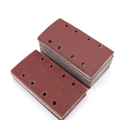Cross-border red sand 8-hole 185*93mm rectangular velvet sandpaper sheet self-adhesive sheet dry grinding sheet pneumatic