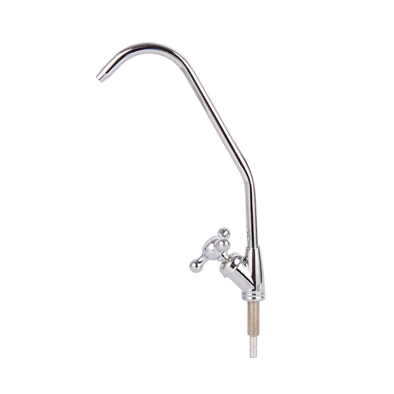 2 puntos Pequeño Tres Tenedor grifo purificador de agua de cuello de cisne curva grande de aleación de zinc grifo de agua potable directa 3 puntos grifo de conexión rápida