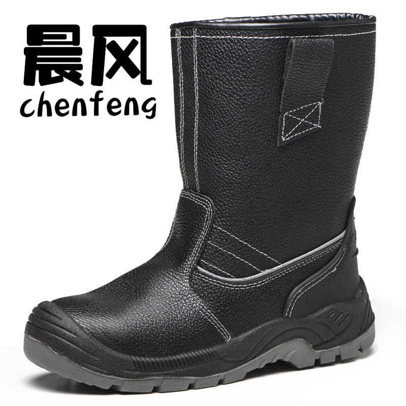 源头厂家出口经典款高帮PU底牛皮劳保鞋安全鞋防砸防刺穿耐磨耐油