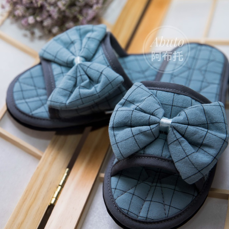 01 Factory Shipped Bow Fabric Slippers Machine Washable Slippers