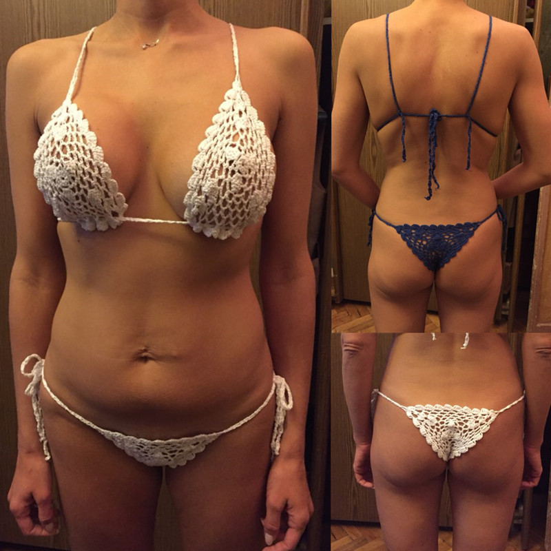 Wish AliExpress Amazon Handmade Crochet Mini Bikini suit Miniature Swimsuit Sunbathing