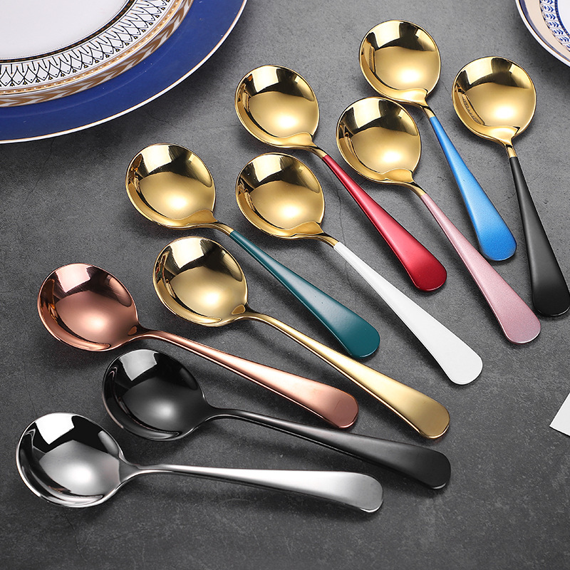 304 stainless steel net red round head spoon children's spoon spoon dessert Bird's Nest lotus root starch spoon hand gift 304 stainless steel net red round head spoon children's spoon spoon dessert Bird's Nest lotus root starch spoon hand gift