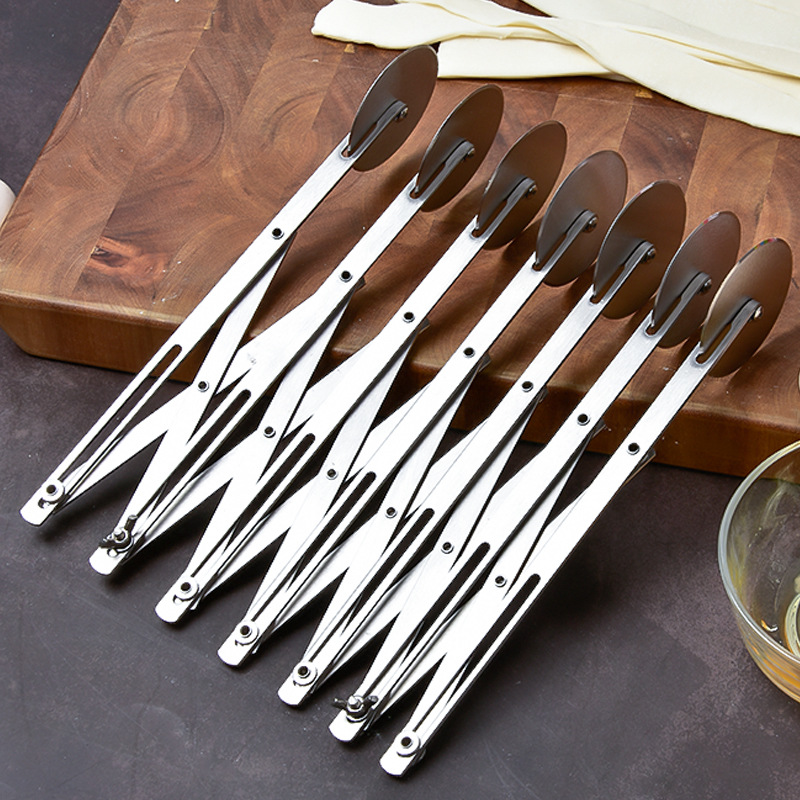 Cuchillo de pizza de encaje de acero inoxidable cuchillo de múltiples ruedas herramienta para hornear cuchillo de pizza cuchillo de panqueque cortador de pan de pizza