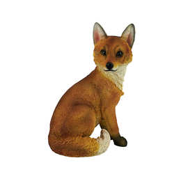 树脂工艺品创意卡通植绒狐狸摆件可爱仿真动物园林花园家居装饰品