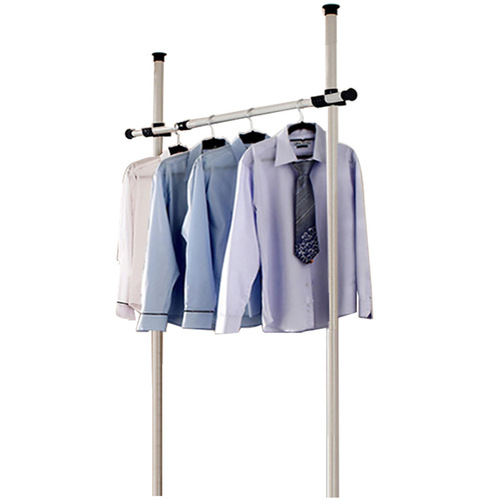 Floor-to-ceiling open wardrobe indoor multi-functional retractable clothes hanger without drilling installation simple coat rack