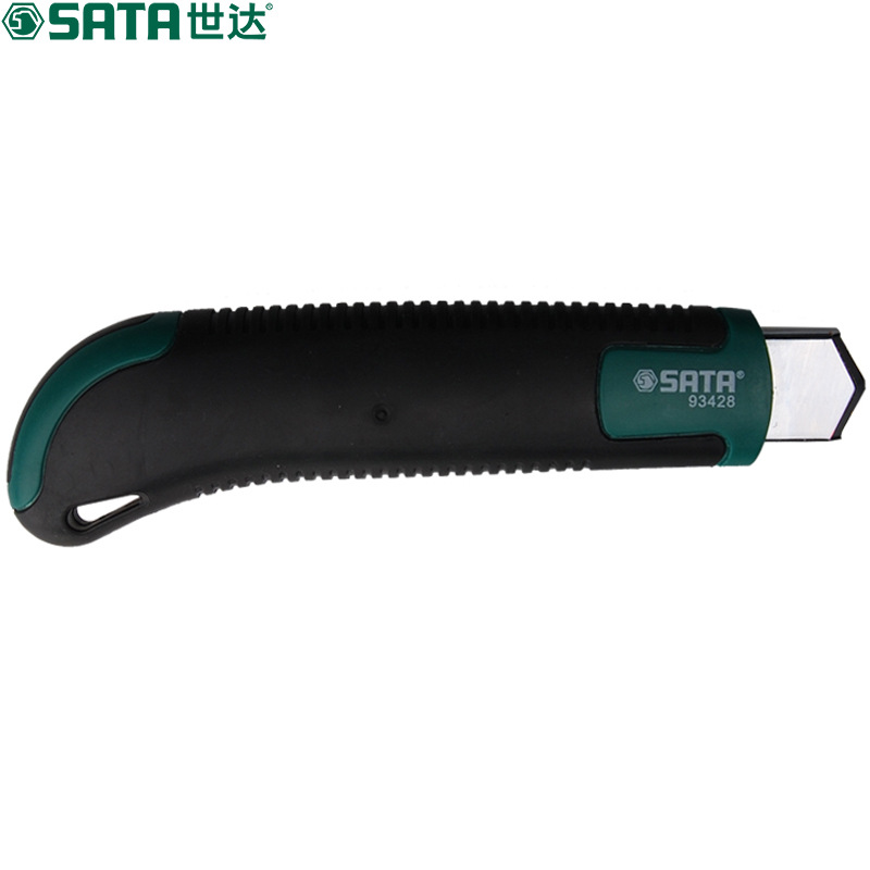 （SATA）世达工具橡塑柄推扭美工刀壁纸刀8节18*100 93428