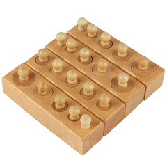 插座圓柱體有柄手眼協調訓練兒童幼兒園蒙氏蒙台蒙特梭利早教玩具