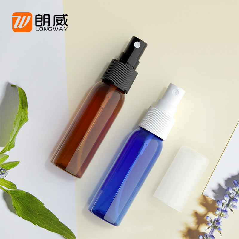 Langwei 30ml hombro redondo cubierta completa botella de spray botella de tóner de plástico perfume de rocío puro botella de spray pequeña botella de spray para mascotas