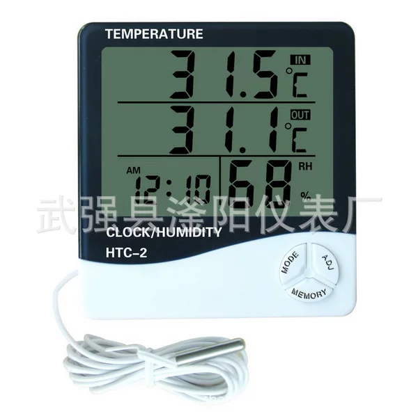 HTC-2 digital display temperature and humidity meter climbing pet temperature and humidity meter aquarium thermometer hygrometer