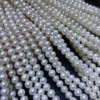 Cream white necklace from pearl, 4-6mm