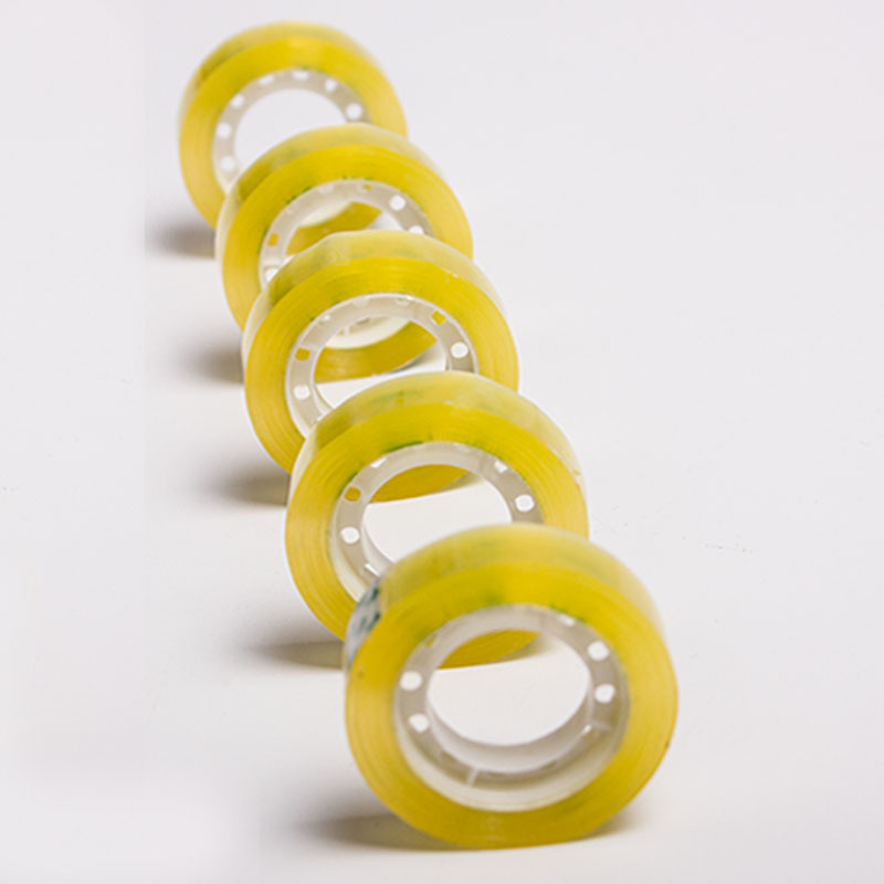 En stock suministro 1,2 cm cinta transparente BOPP material de oficina papelería cinta embalaje floral pequeña cinta al por mayor