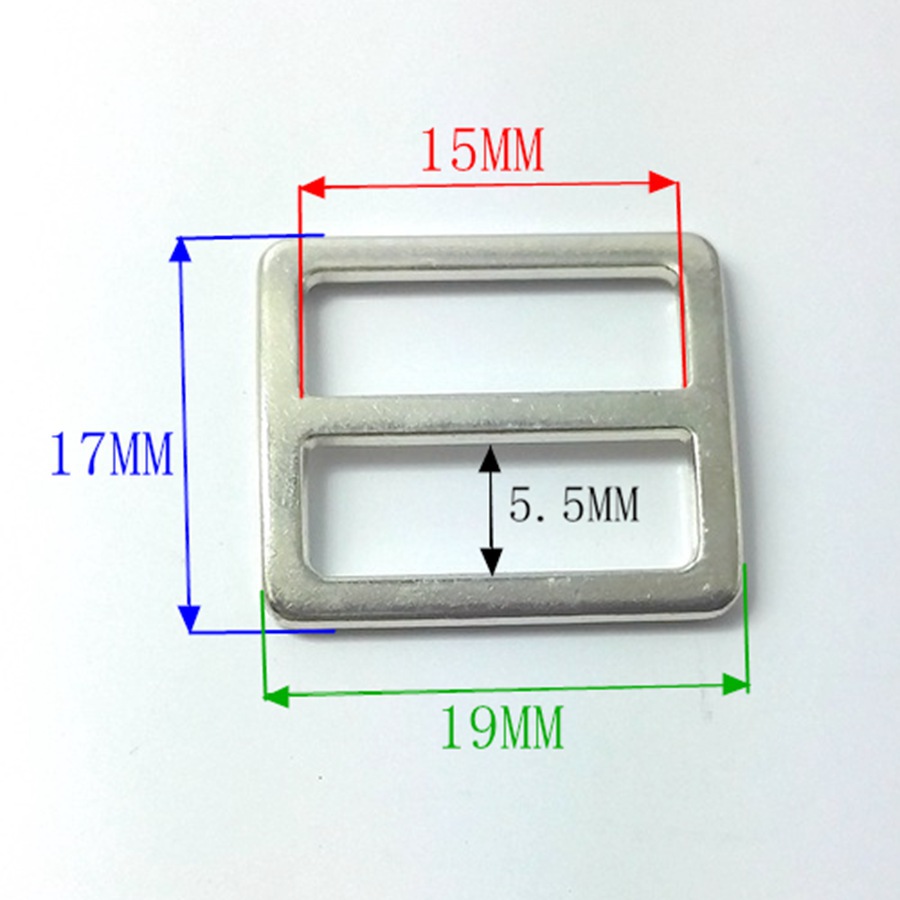 厂家批发合金三档扣1.5CM内径调节带扣银白24L金属日字扣环保无镍