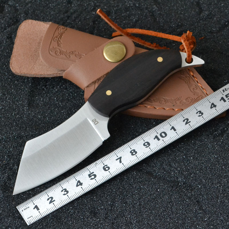 黑檀木手工刀迷你小关刀户外便携小刀直刀礼品水果刀非折刀小菜刀