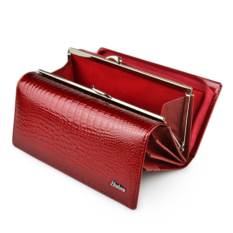 Foreign Trade Long Leather Women's Wallet Long Patent Leather Crocodile Pattern Wallet Russia OZON AliExpress JOOM Foreign Trade Long Leather Women's Wallet Long Patent Leather Crocodile Pattern Wallet Russia OZON AliExpress JOOM