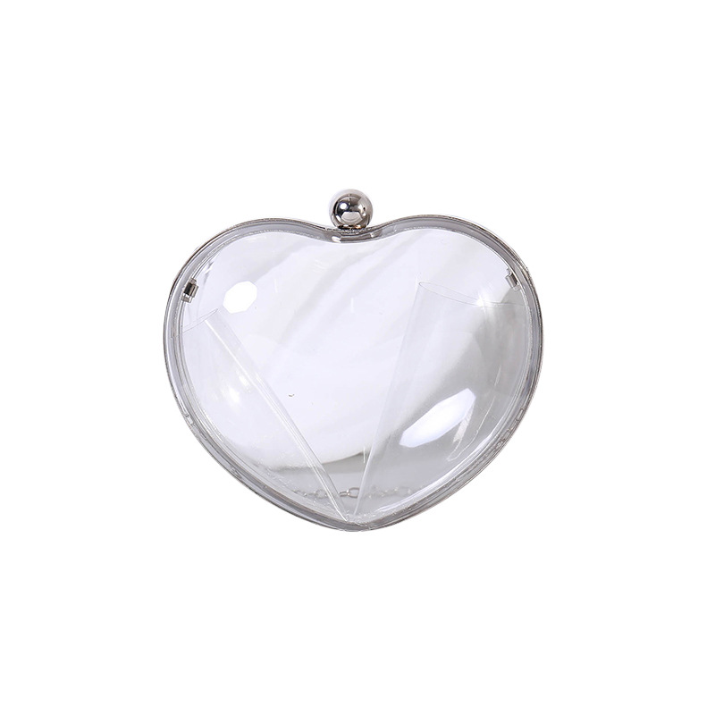 Borsa clutch trasparente a cuore in acrilico per donna_voghion.com
