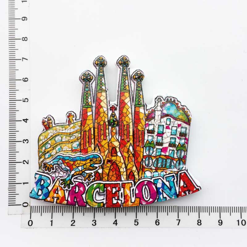 Fabricante en stock suministro transfronterizo al por mayor viajes creativos españoles decoración conmemorativa artesanía UV refrigerador magnético pegatinas