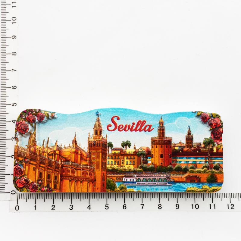 Fabricante en stock suministro transfronterizo al por mayor viajes creativos españoles decoración conmemorativa artesanía UV refrigerador magnético pegatinas