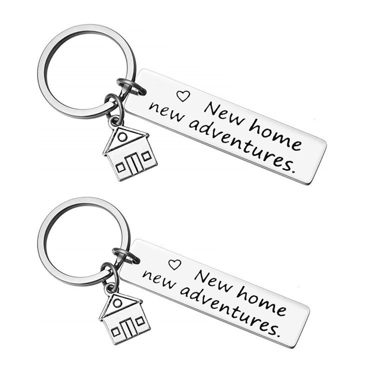 New home new adventures New home home Housewarming Real Estate Company Gift Stainless Steel Keychain