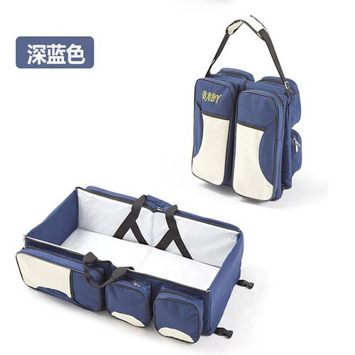 Factory Supply Portable Travel Folding Baby Bed Multi-functional Mummy Bag Fashion Storage Maternity Bag Foreign Trade Bed Bag