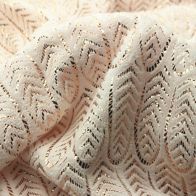 针织经编双面单面全涤纶烫金烫银法兰绒法莱绒布毛毯浴衣浴袍面料