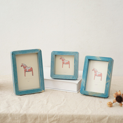 Creative Wooden Personalized Iron Picture Frame Table Wooden Photo Stand Simple Modern Decor 3 inches 5 inches 6 inches 7 inches